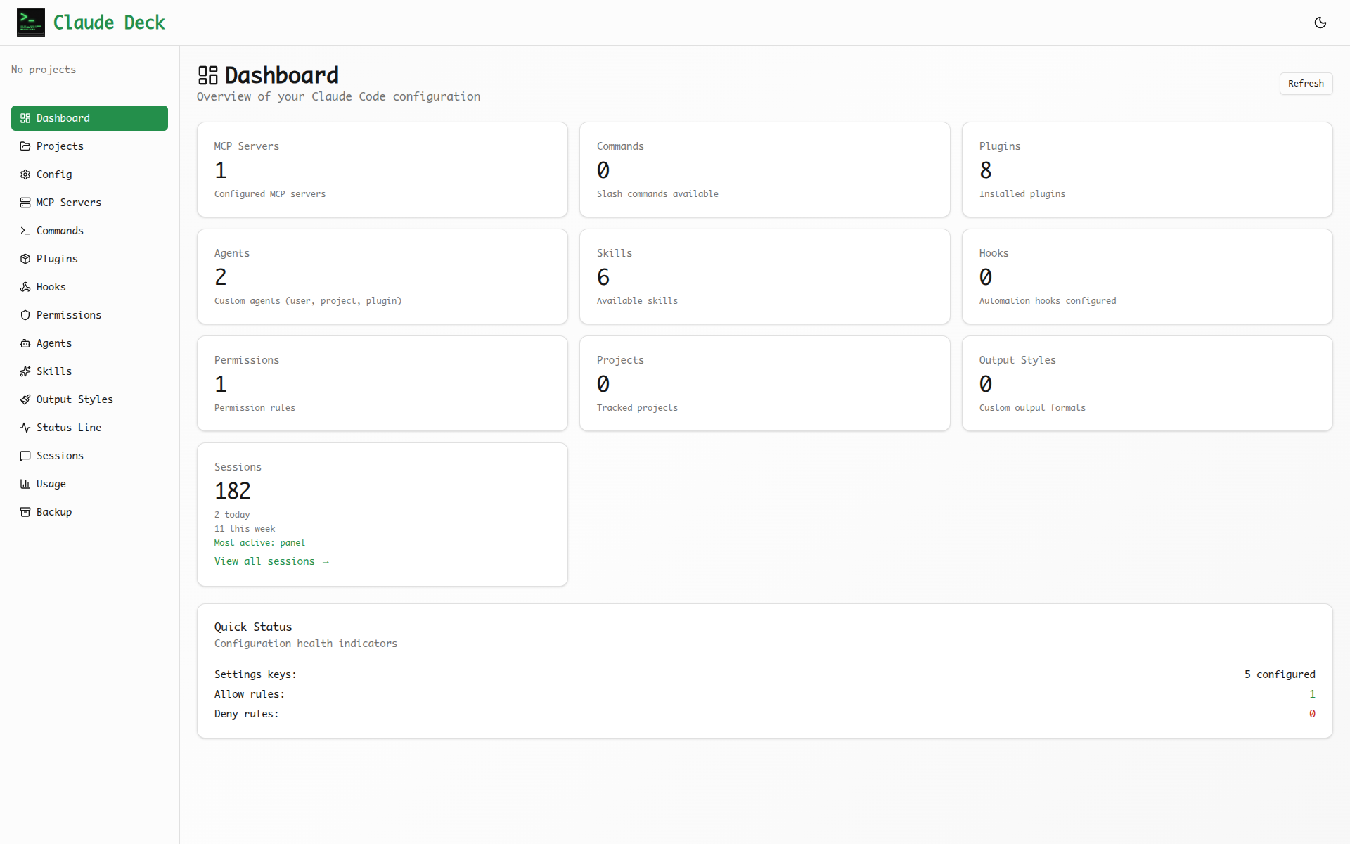 Claude Deck Dashboard